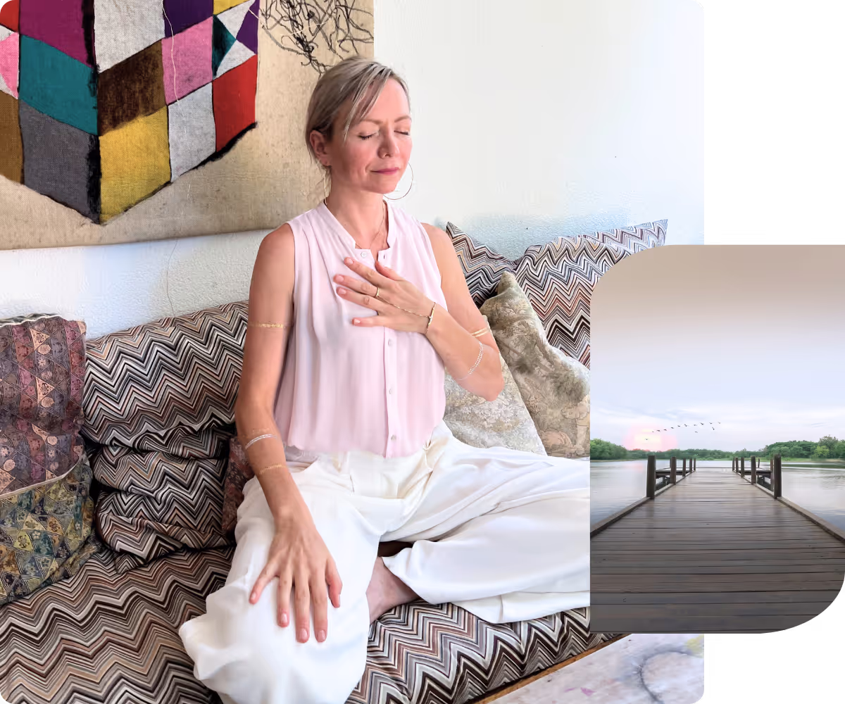 Clara Bilek bei einer Meditation im Freien